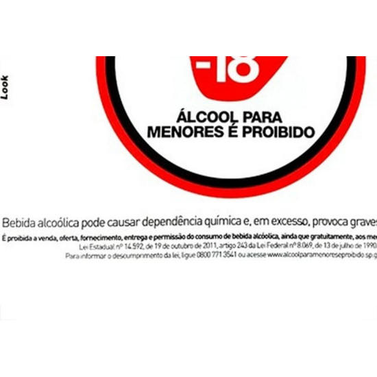 Placa Look 20X25Cm Proibido Venda De Bebidas Alcoolicas Para Menor - Kit C/5 Pecas Placa Look 20X25Cm Proibido Venda De Bebidas Alcoolicas Para Menor - Kit C/5 Pecas