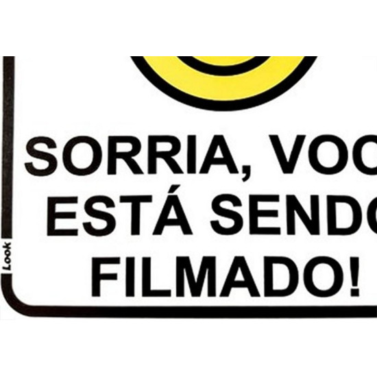 Placa Look 15X15Cm (Sorria Voce Esta Sendo Filmado) - Kit C/5 Pecas