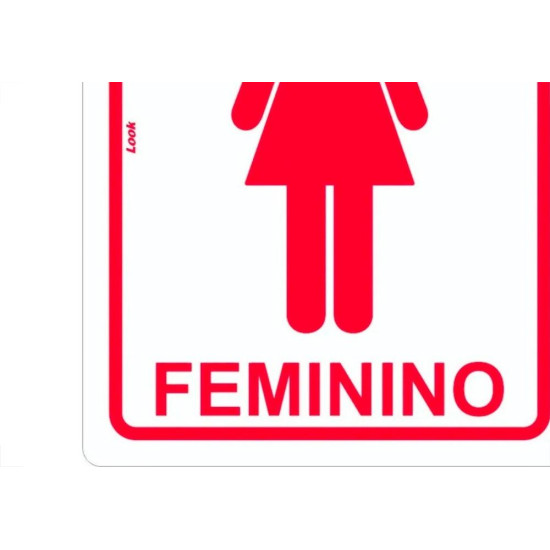 Placa Look 15X20Cm (Sanitario Feminino) - Kit C/5 Pecas Placa Look 15X20Cm (Sanitario Feminino) - Kit C/5 Pecas
