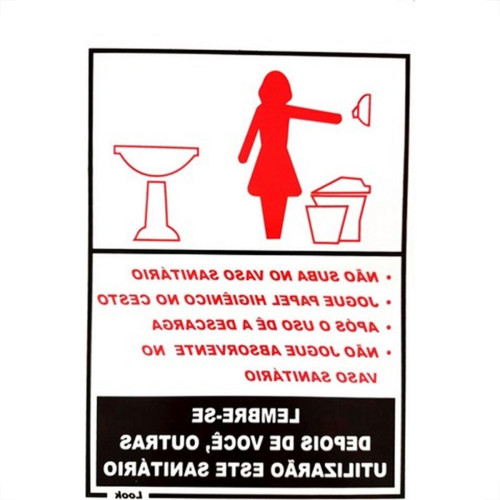 Placa Look 15X20Cm (Sanitario Feminino Educativo) - Kit C/5 Pecas Placa Look 15X20Cm (Sanitario Feminino Educativo) - Kit C/5 Pecas