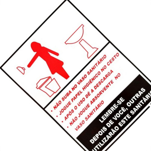Placa Look 15X20Cm (Sanitario Feminino Educativo) - Kit C/5 Pecas Placa Look 15X20Cm (Sanitario Feminino Educativo) - Kit C/5 Pecas