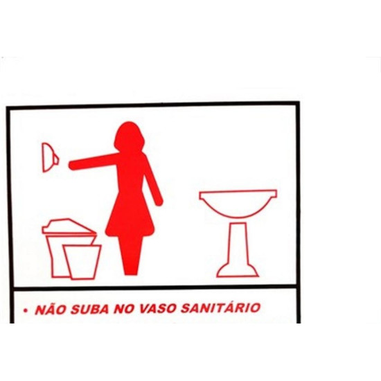 Placa Look 15X20Cm (Sanitario Feminino Educativo) - Kit C/5 Pecas Placa Look 15X20Cm (Sanitario Feminino Educativo) - Kit C/5 Pecas