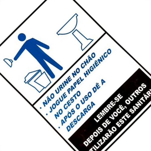 Placa Look 15X20Cm (Sanitario Masculino Educativo) - Kit C/5 Pecas Placa Look 15X20Cm (Sanitario Masculino Educativo) - Kit C/5 Pecas