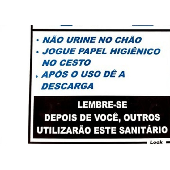 Placa Look 15X20Cm (Sanitario Masculino Educativo) - Kit C/5 Pecas Placa Look 15X20Cm (Sanitario Masculino Educativo) - Kit C/5 Pecas