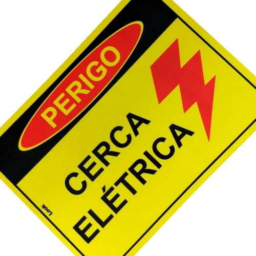 Placa Look 15X20Cm (Cerca Eletrica) - Kit C/5 Pecas Placa Look 15X20Cm (Cerca Eletrica) - Kit C/5 Pecas