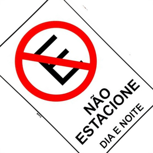 Placa Look 20X30Cm (Nao Estacione Dia/Noite) - Kit C/5 Pecas Placa Look 20X30Cm (Nao Estacione Dia/Noite) - Kit C/5 Pecas