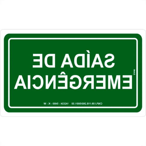 Placa Look 15X25Cm (Saida De Emergencia) - Kit C/5 Pecas Placa Look 15X25Cm (Saida De Emergencia) - Kit C/5 Pecas