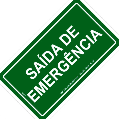 Placa Look 15X25Cm (Saida De Emergencia) - Kit C/5 Pecas Placa Look 15X25Cm (Saida De Emergencia) - Kit C/5 Pecas