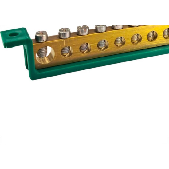 Barramento Steck Terra 8 Terminais Verde - Sbt8