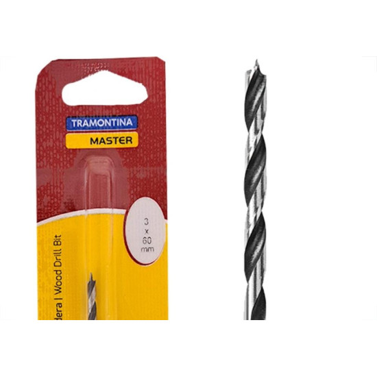 Broca Aco Carbono Madeira Tramontina 3 Pontas 3Mm - 43143/103 Broca Aco Carbono Madeira Tramontina 3 Pontas 3Mm - 43143/103