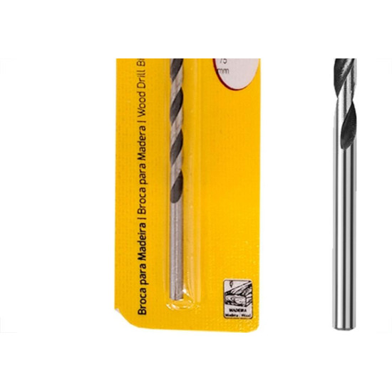 Broca Aco Carbono Madeira Tramontina 3 Pontas 4Mm - 43143/104