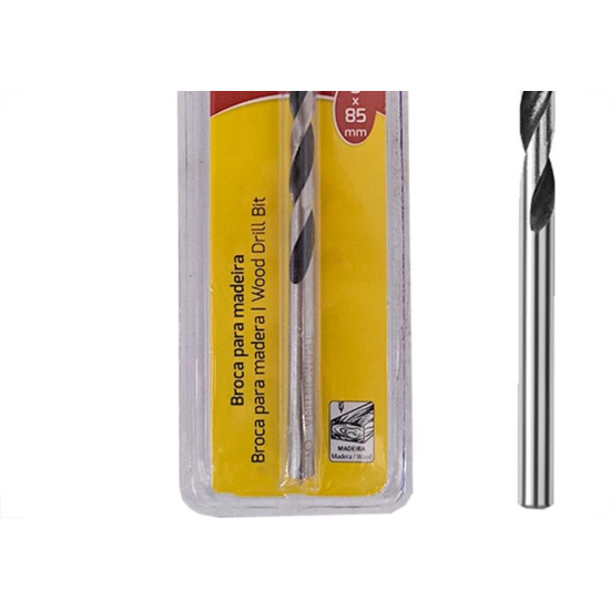 Broca Aco Carbono Madeira Tramontina 3 Pontas 5Mm - 43143/105 Broca Aco Carbono Madeira Tramontina 3 Pontas 5Mm - 43143/105
