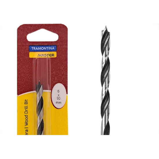 Broca Aco Carbono Madeira Tramontina 3 Pontas 6Mm - 43143/106 Broca Aco Carbono Madeira Tramontina 3 Pontas 6Mm - 43143/106