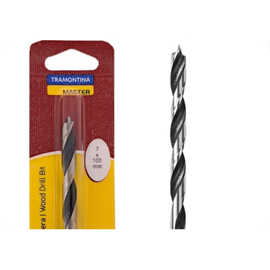 Broca Aco Carbono Madeira Tramontina 3 Pontas 7Mm - 43143/107 Broca Aco Carbono Madeira Tramontina 3 Pontas 7Mm - 43143/107