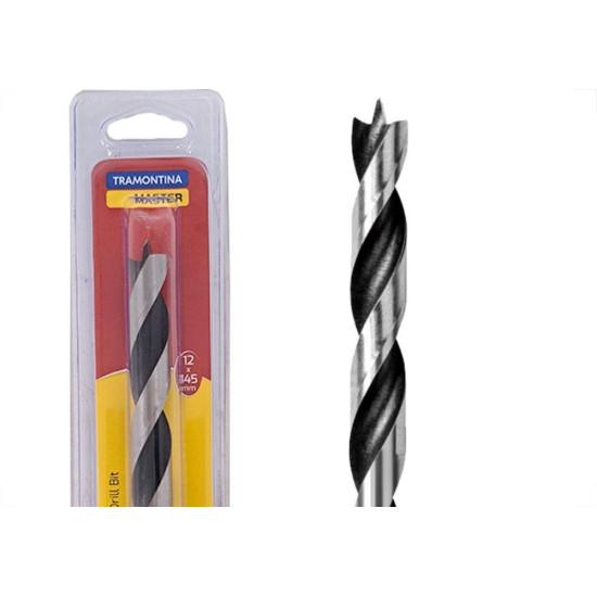 Broca Aco Carbono Madeira Tramontina 3 Pontas 12Mm - 43143/112