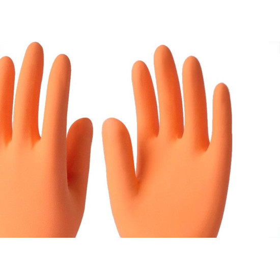 Luva Borracha Sanro Forrada Antiderrapante Plus Laranja P - Kit C/10 Pecas Luva Borracha Sanro Forrada Antiderrapante Plus Laranja P - Kit C/10 Pecas