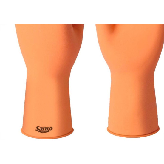Luva Borracha Sanro Forrada Antiderrapante Plus Laranja M - Kit C/10 Pecas Luva Borracha Sanro Forrada Antiderrapante Plus Laranja M - Kit C/10 Pecas