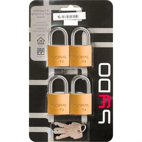 Cadeado Pado Chaves Iguais 30Mm Cartela Com 4 Pecas Cadeado Pado Chaves Iguais 30Mm Cartela Com 4 Pecas