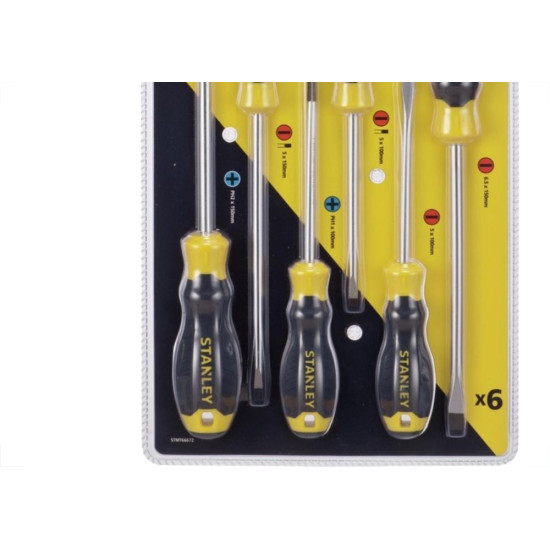 Chave Fenda Jogo Stanley Com 06 Pecas - Stm66672-840 Chave Fenda Jogo Stanley Com 06 Pecas - Stm66672-840