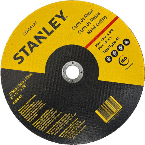 Disco Corte Ferro Stanley 9''X1/8''X7/8''