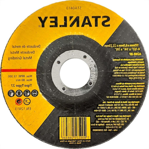 Disco Desbaste Stanley - 4.1/2''X1/4''X7/8'' - A24R-Bf