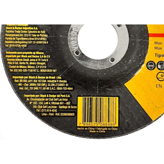 Disco Desbaste Stanley - 4.1/2''X1/4''X7/8'' - A24R-Bf