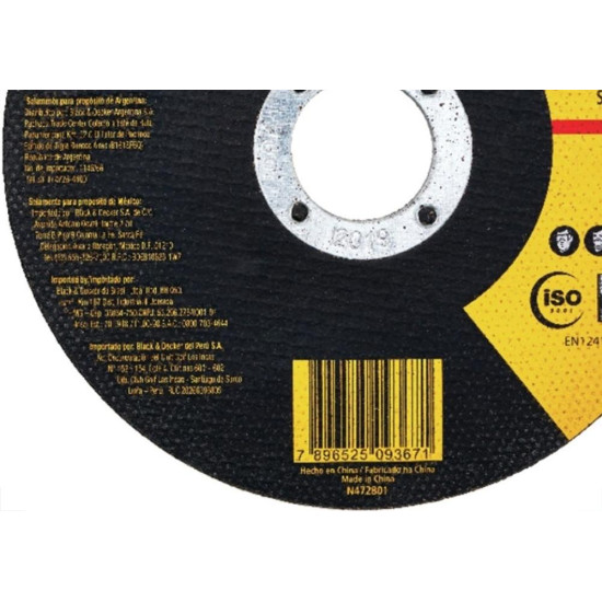 Disco Aco Inox Stanley 4.1/2''X1/25''X7/8'' - Fino 1,0Mm Disco Aco Inox Stanley 4.1/2''X1/25''X7/8'' - Fino 1,0Mm