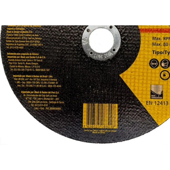 Disco Aco Inox Stanley 7''X1/16''X7/8'' - Fino 1,6Mm Disco Aco Inox Stanley 7''X1/16''X7/8'' - Fino 1,6Mm