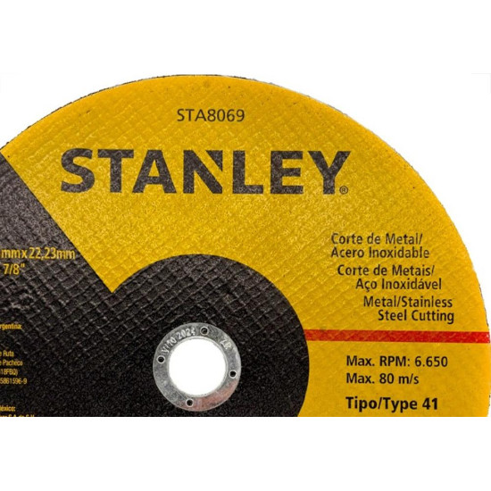 Disco Aco Inox Stanley 9''X1/10''X7/8'' - Fino 2,5Mm Disco Aco Inox Stanley 9''X1/10''X7/8'' - Fino 2,5Mm