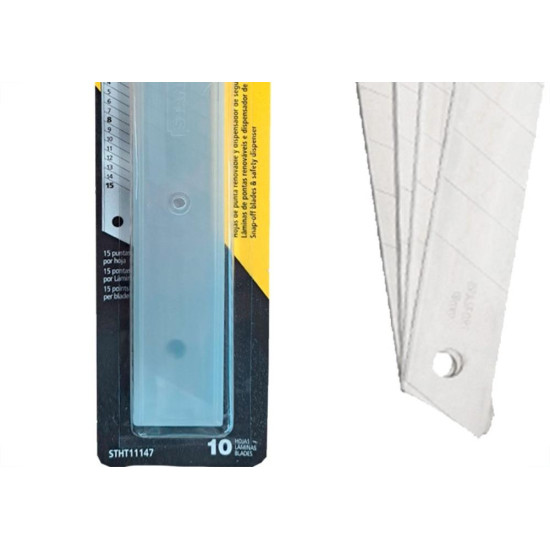 Lamina Estilete Larga Stanley 18Mm Com 10 Pecas Lamina Estilete Larga Stanley 18Mm Com 10 Pecas