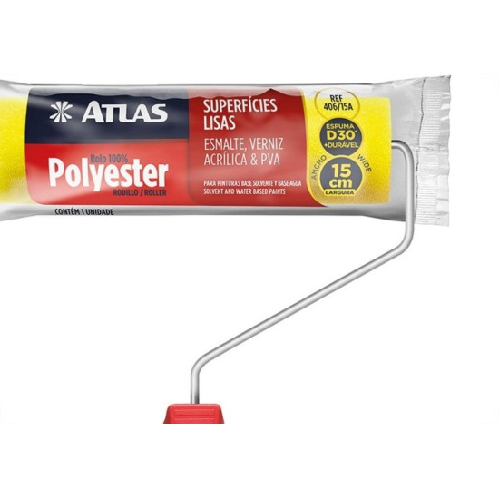 Rolo De Poliester Atlas Amarelo 406 - 15Cm Rolo De Poliester Atlas Amarelo 406 - 15Cm