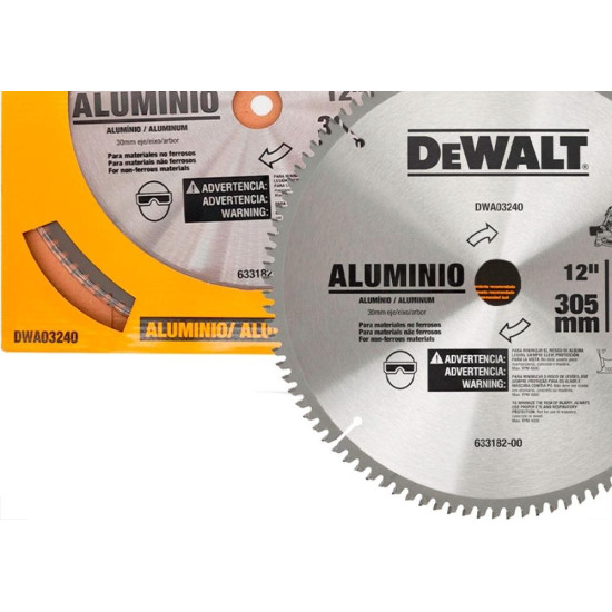 Disco De Serra Meia Esquadria Dewalt Para Aluminio 12'' 100 Dentes