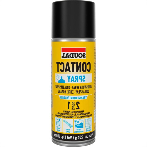 Cola De Contato Spray Soudal Transparente 2 Em 1 - 300Ml Cola De Contato Spray Soudal Transparente 2 Em 1 - 300Ml