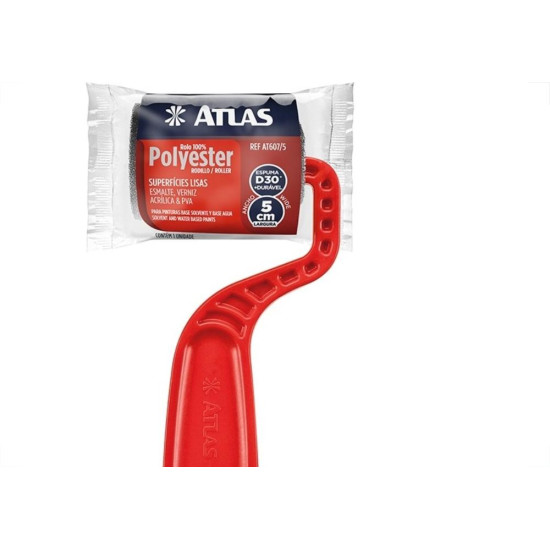Rolo De Poliester Atlas Cinza 5Cm - At607/5 - Kit C/12 Pecas Rolo De Poliester Atlas Cinza 5Cm - At607/5 - Kit C/12 Pecas