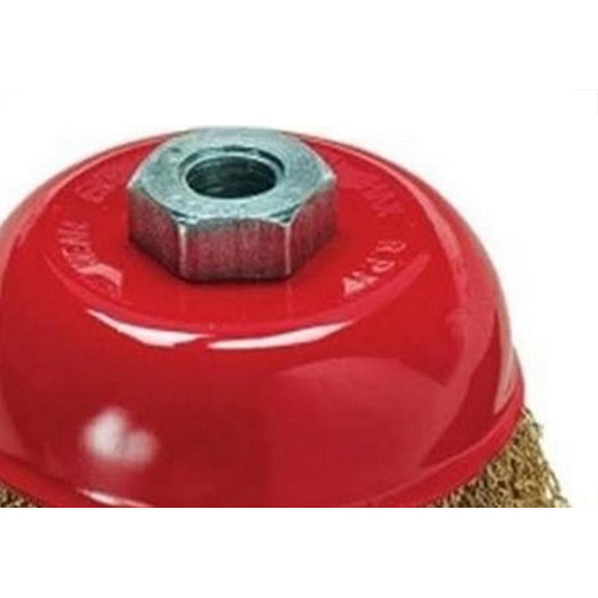 Escova De Aco Copo Para Esmerilhadeira Mtx Rosca 100Mm - M14 Escova De Aco Copo Para Esmerilhadeira Mtx Rosca 100Mm - M14