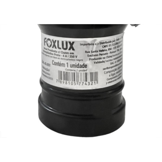 Soquete Com Chave Foxlux Preto - Kit C/20 Pecas