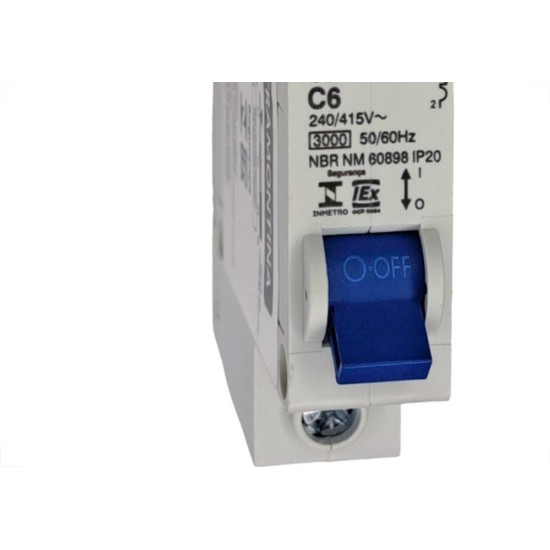 Disjuntor Tramontina ''Din'' Unipolar 6A. C