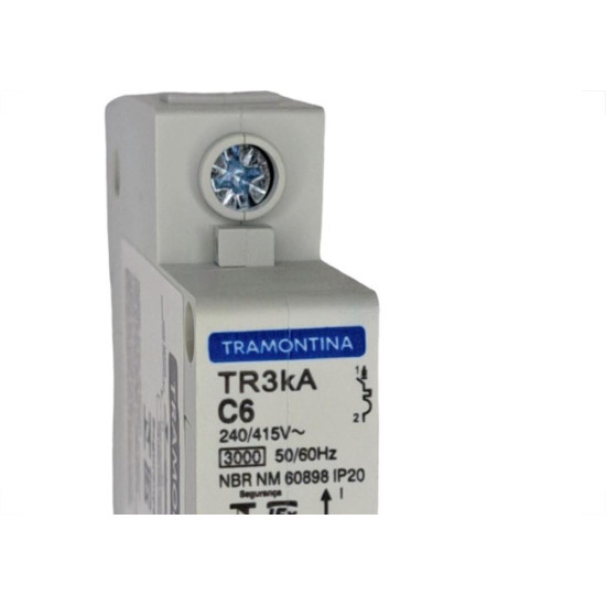 Disjuntor Tramontina ''Din'' Unipolar 6A. C