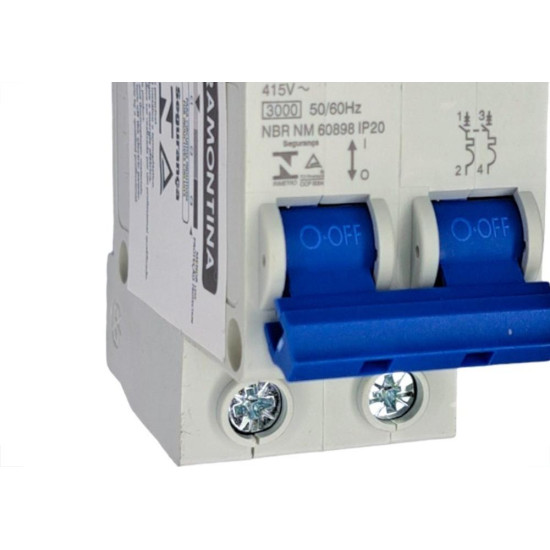 Disjuntor Tramontina ''Din'' Bipolar 2A. C