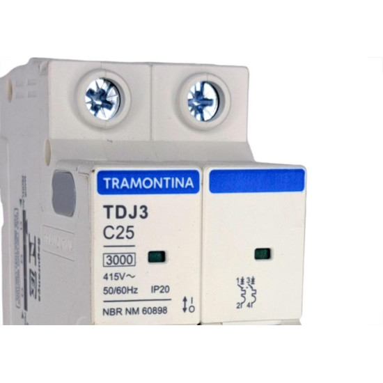 Disjuntor Tramontina ''Din'' Bipolar 25A. C Disjuntor Tramontina ''Din'' Bipolar 25A. C