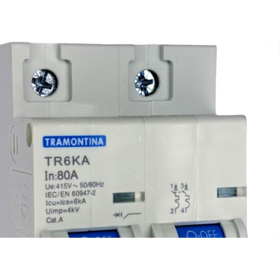 Disjuntor Tramontina ''Din'' Bipolar 80A. C Disjuntor Tramontina ''Din'' Bipolar 80A. C