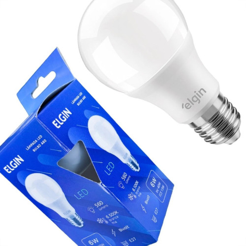 Lampada Led Bulbo Elgin A60 - 6W. 6500K. - Kit C/10 Pecas Lampada Led Bulbo Elgin A60 - 6W. 6500K. - Kit C/10 Pecas