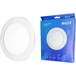 Plafon Led Embutir Elgin Redondo 12W. 960Lm. 6500K. Bivolt Branco