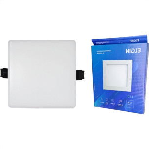Plafon Led Embutir Elgin Quadrado 12W. 960Lm. 6500K. Bivolt Branco
