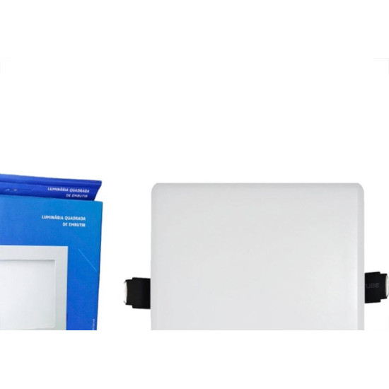 Plafon Led Embutir Elgin Quadrado 12W. 960Lm. 6500K. Bivolt Branco