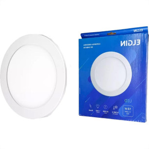 Plafon Led Embutir Elgin Redondo 18W. 1440Lm. 6500K. Bivolt Branco