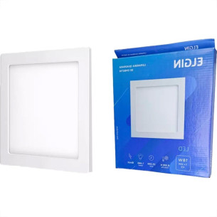 Plafon Led Embutir Elgin Quadrado 18W. 1440Lm. 6500K. Bivolt Branco