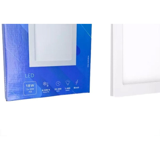 Plafon Led Embutir Elgin Quadrado 18W. 1440Lm. 6500K. Bivolt Branco Plafon Led Embutir Elgin Quadrado 18W. 1440Lm. 6500K. Bivolt Branco