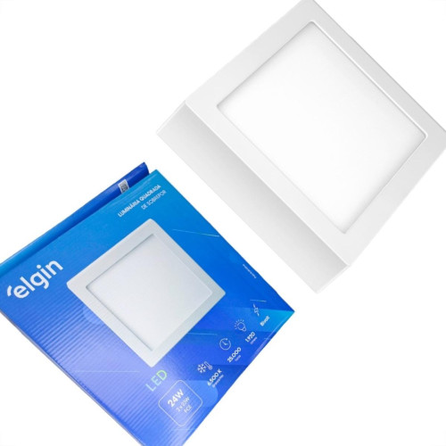 Plafon Led Sobrepor Elgin Quadrado 24W. 1920Lm. 6500K. Bivolt Branco Plafon Led Sobrepor Elgin Quadrado 24W. 1920Lm. 6500K. Bivolt Branco