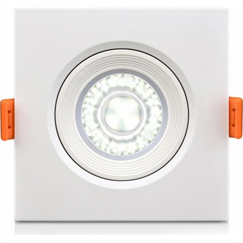 Spot Com Lampada Dicroica Led Elgin 5W. Quadrado Ip20 Mr16 Movel Branco Bivolt 400Lm 3000K. Spot Com Lampada Dicroica Led Elgin 5W. Quadrado Ip20 Mr16 Movel Branco Bivolt 400Lm 3000K.